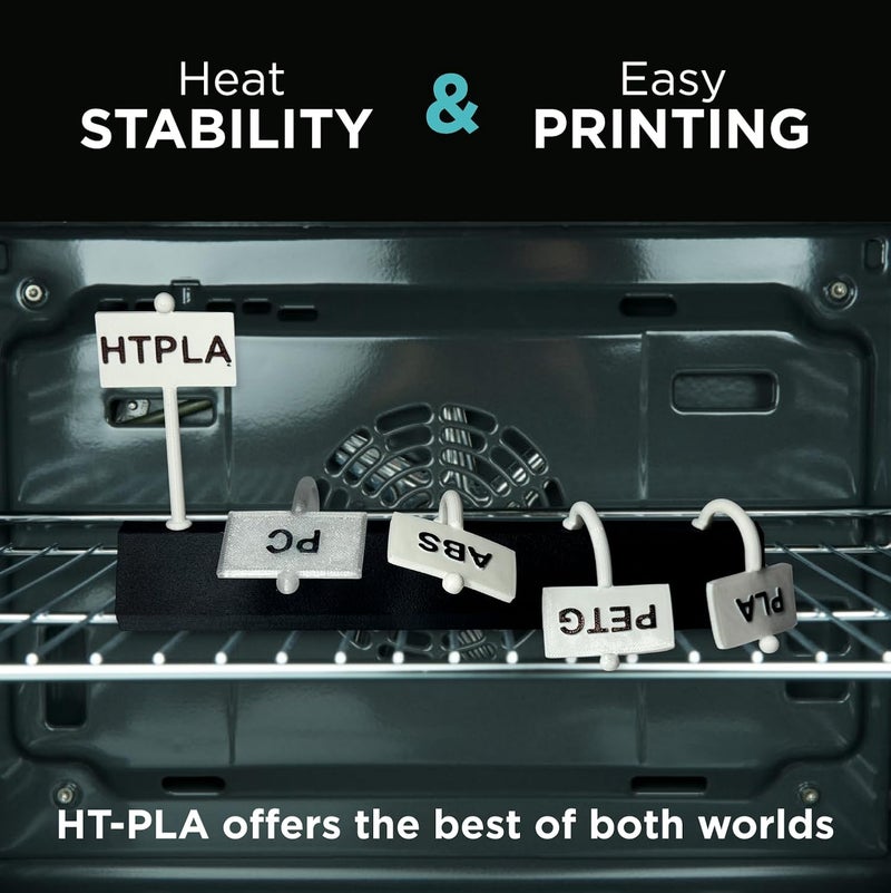 polymaker خيوط HT-PLA 1.75 مم باللون الأسود، PLA عالي الحرارة للطباعة ثلاثية الأبعاد، مستقر حرارياً حتى 150°C، سهل الطباعة، يعمل مع معظم طابعات FDM، بكرة 1 كجم - Image 5